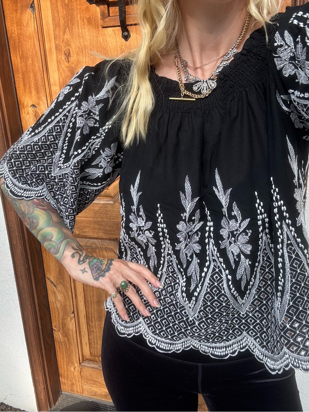 Cotton embroidered top
